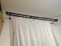 Karnisz czarny 80cm, podwójny, loft