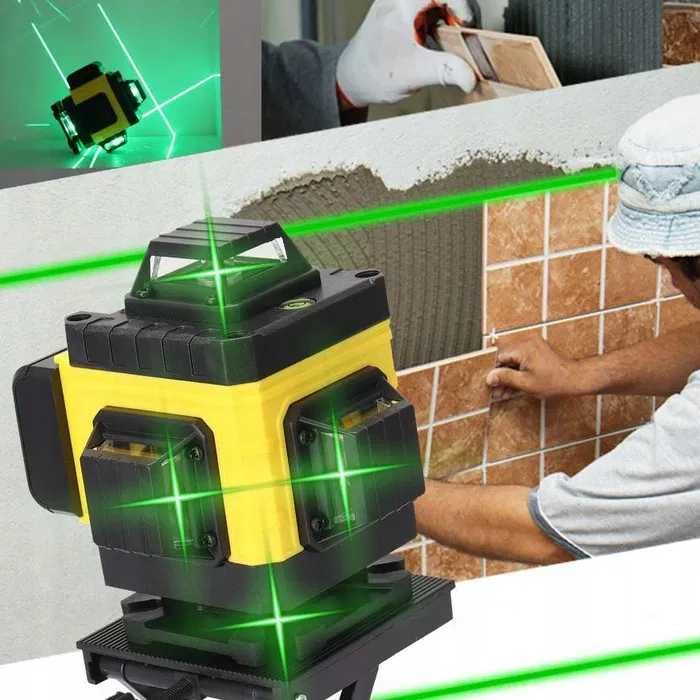 LASER KRZYŻOWY Poziomica Laserowa 4D + STATYW 118 CM Samopoziomująca