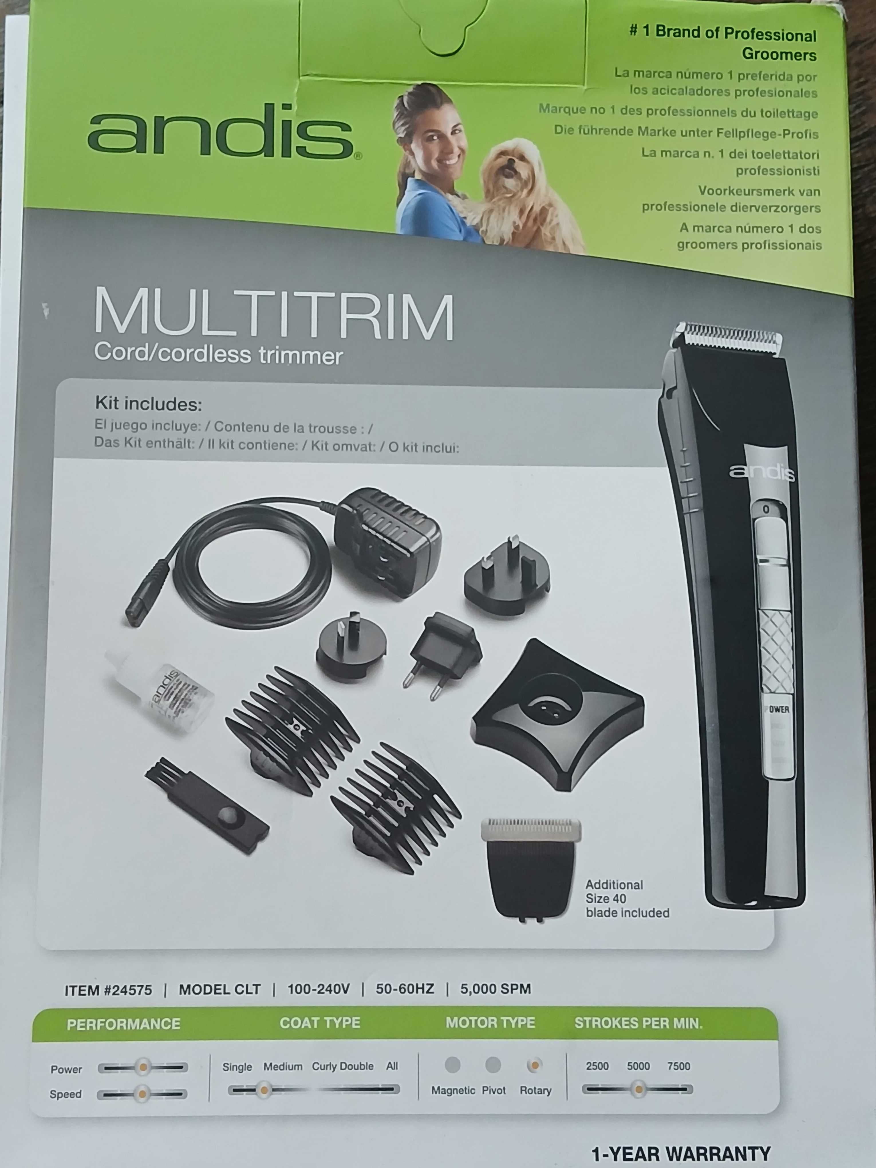 Andis MultiTrim Trimmer -bezprzewodowo-sieciowa maszynka wykończeniowa