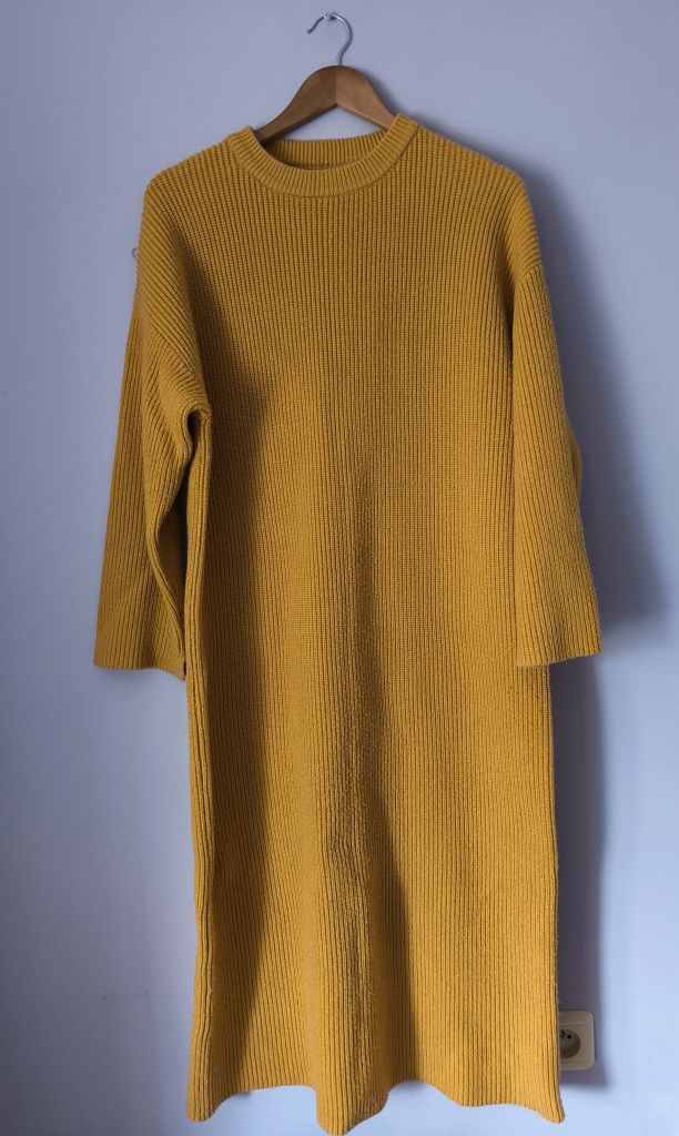 Długa sweterkowa sukienka maxi Zara M sweter długi