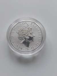 Монета серебро 999.9, 2 унции, 62.42 грамма, 5 фунтов