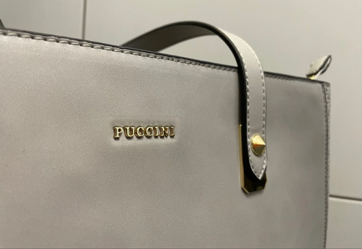 NOWA Torebka Puccini szara elegancka klasyczna na komunię/ wesele