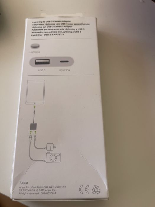 Apple Lightning camera Adaptador usb 3 NOVO