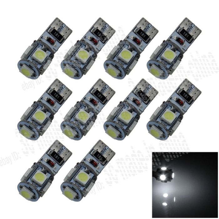 10X Canbus livre de erro T10 5 SMD LED branco