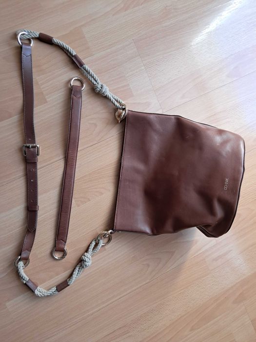 Skórzana torebka worek listonoszka OCHNIK