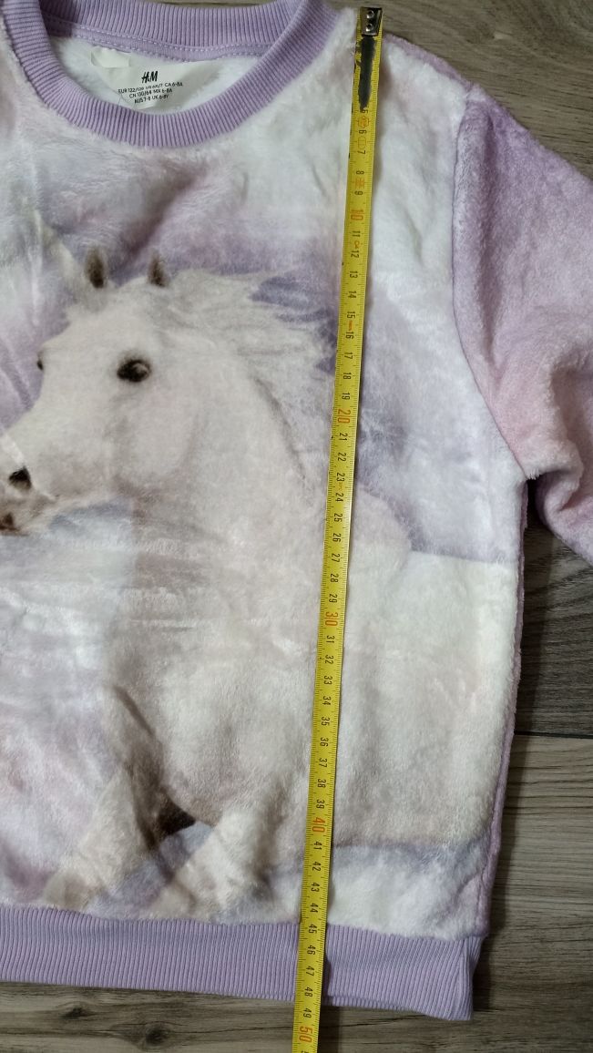 Bluza polar dla dziewczynki H&M 122/128 jednorożec koń ombre