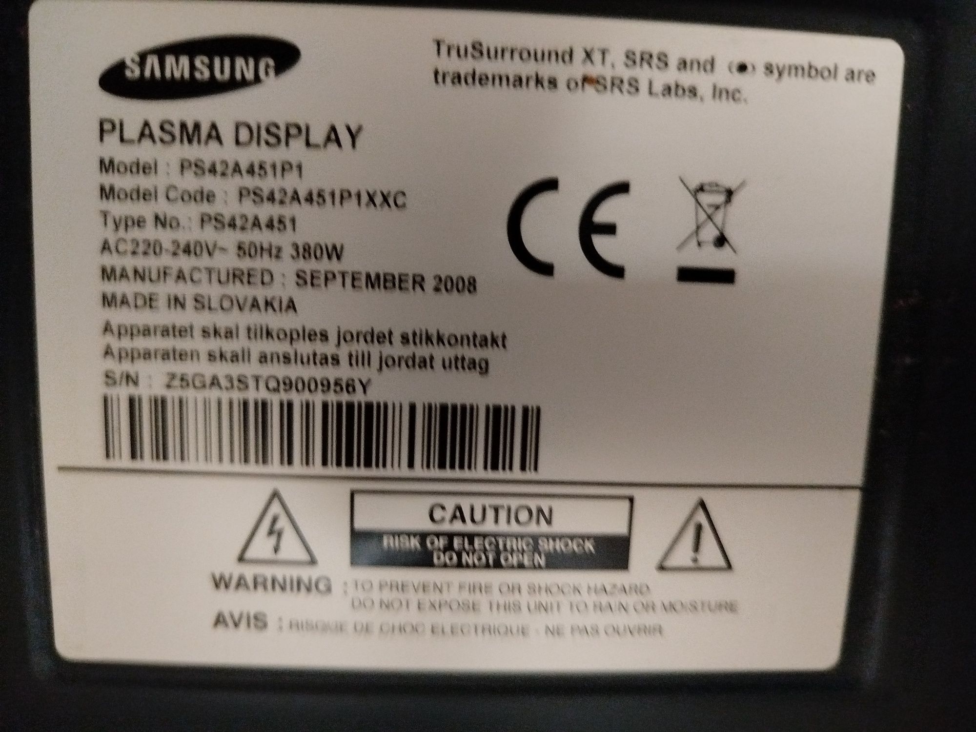 Telewizor Samsung 42 całe Samsung PS42