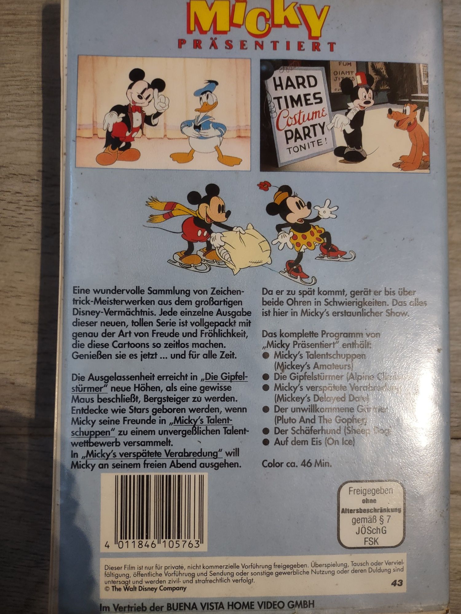 Film VHS Mickey Maus Walt Disney Home Video Myszka Miki