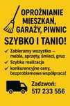 Opróżnianie mieszkań, garaży, piwnic i innych miejsc