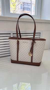 Шоппер Jet Set Travel Medium Vanilla Brown Michael Kors