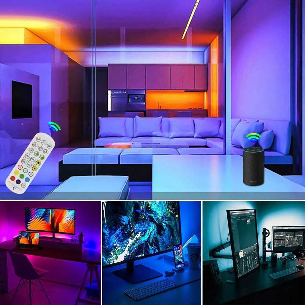Fita LED RGB inteligente WiFi/Comando & Alexa/Google Assistant