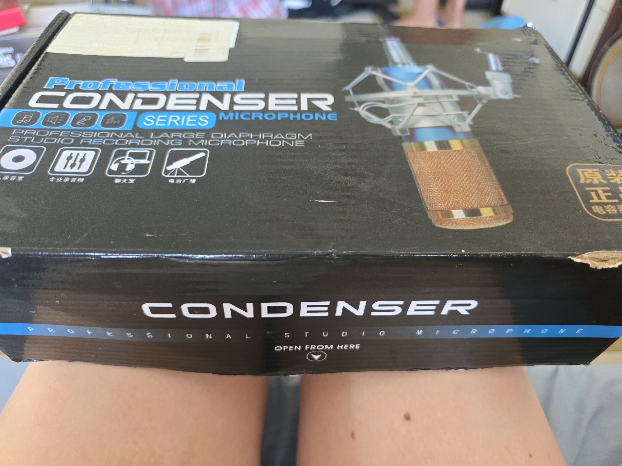 Microfone Condensador Profissional – Diafragma Grande