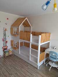 Łóżko dziecięce piętrowe drewniane