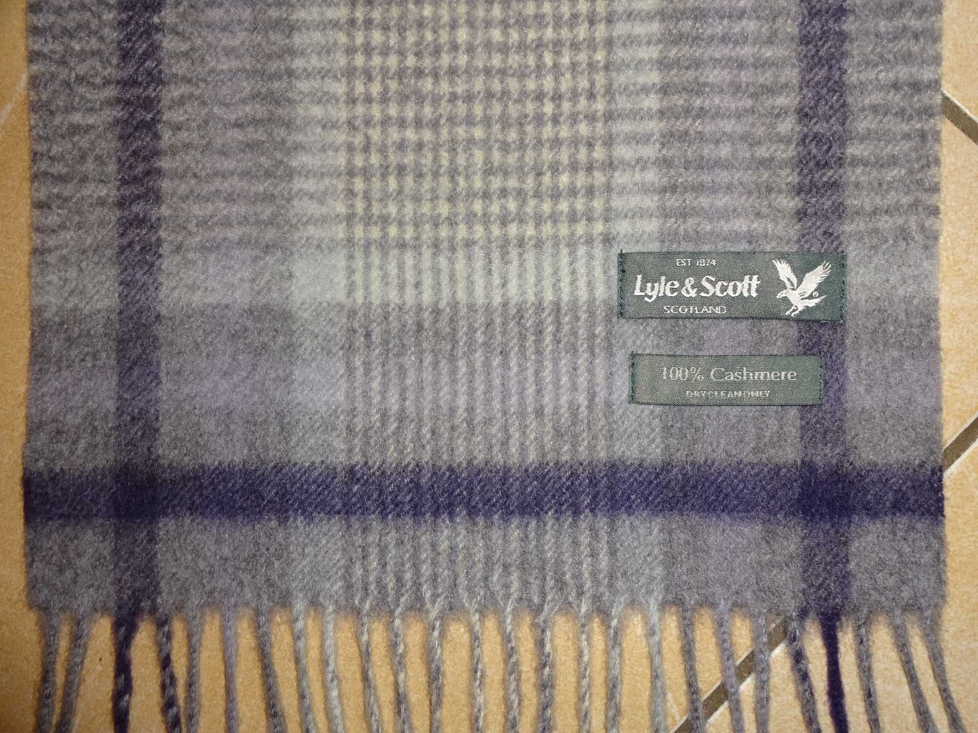 Lyle & Scott Scotland 100% Cashmere NOWY kaszmirowy szalik