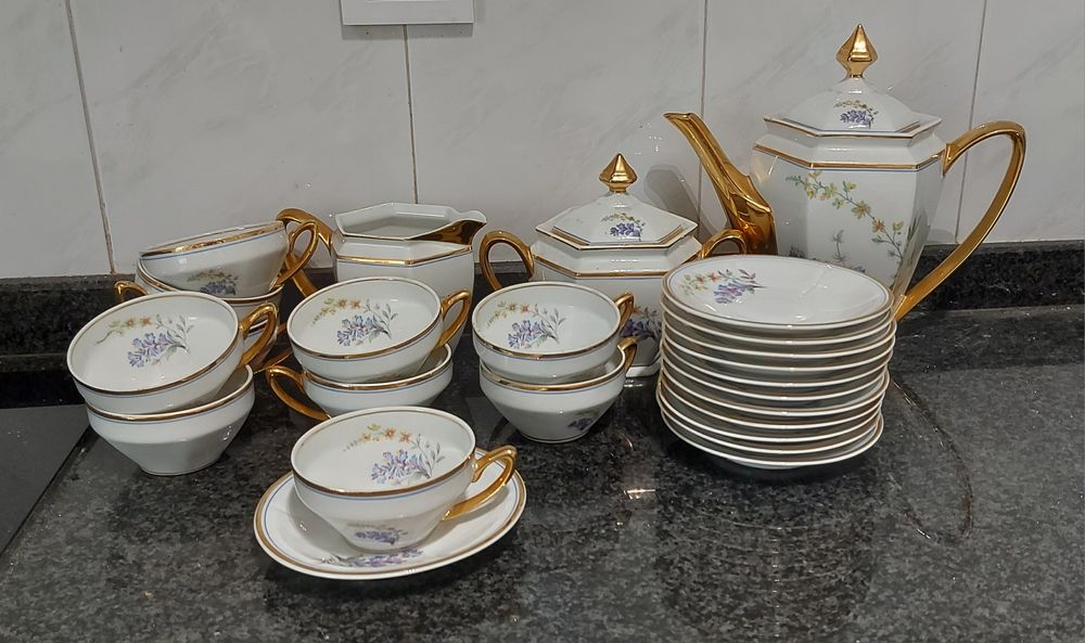 Serviço chá motivos florais