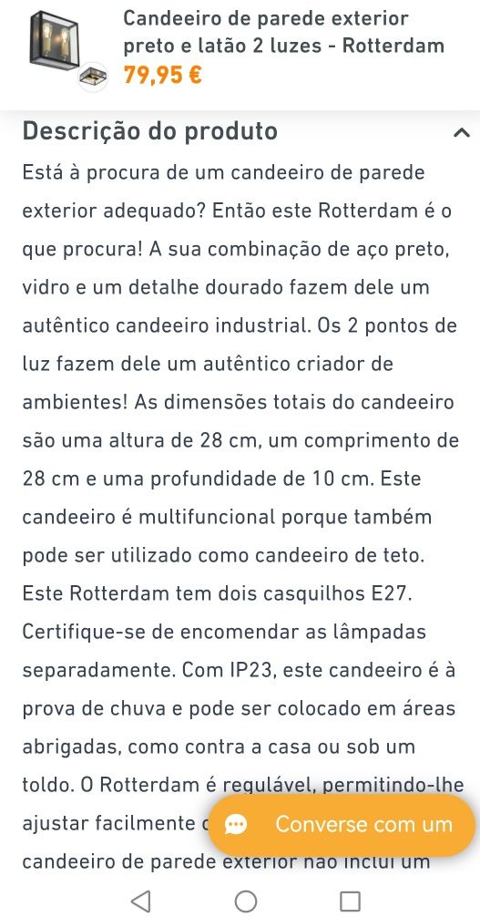 Candeeiro de exterior