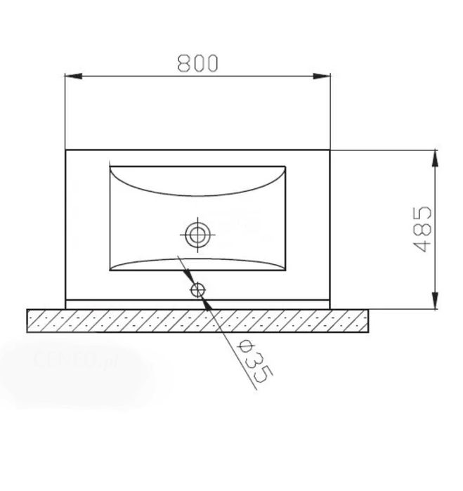 Umywalka Deante 80cm nastawna na blat