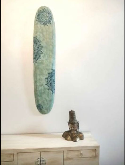 Prancha de surf decorativa personalizada em madeira