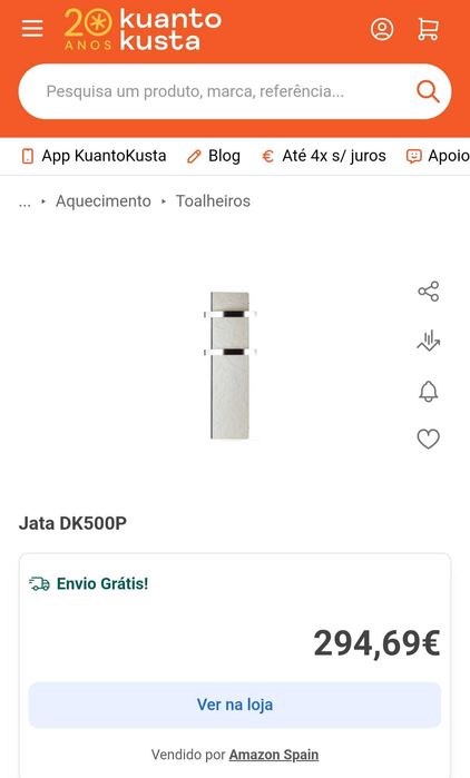 Toalheiro eléctrico branco de parede