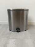 Caixote do lixo com pedal - inox, 20L, 2 compartimentos