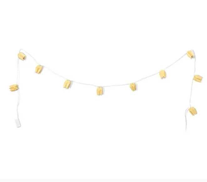 Girlanda LED papierowy łańcuch świetlny żółte tulipany Tchibo