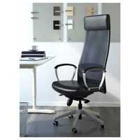 Ikea Markus skórzane czarne krzesło biurowe stan bardzo dobry!
