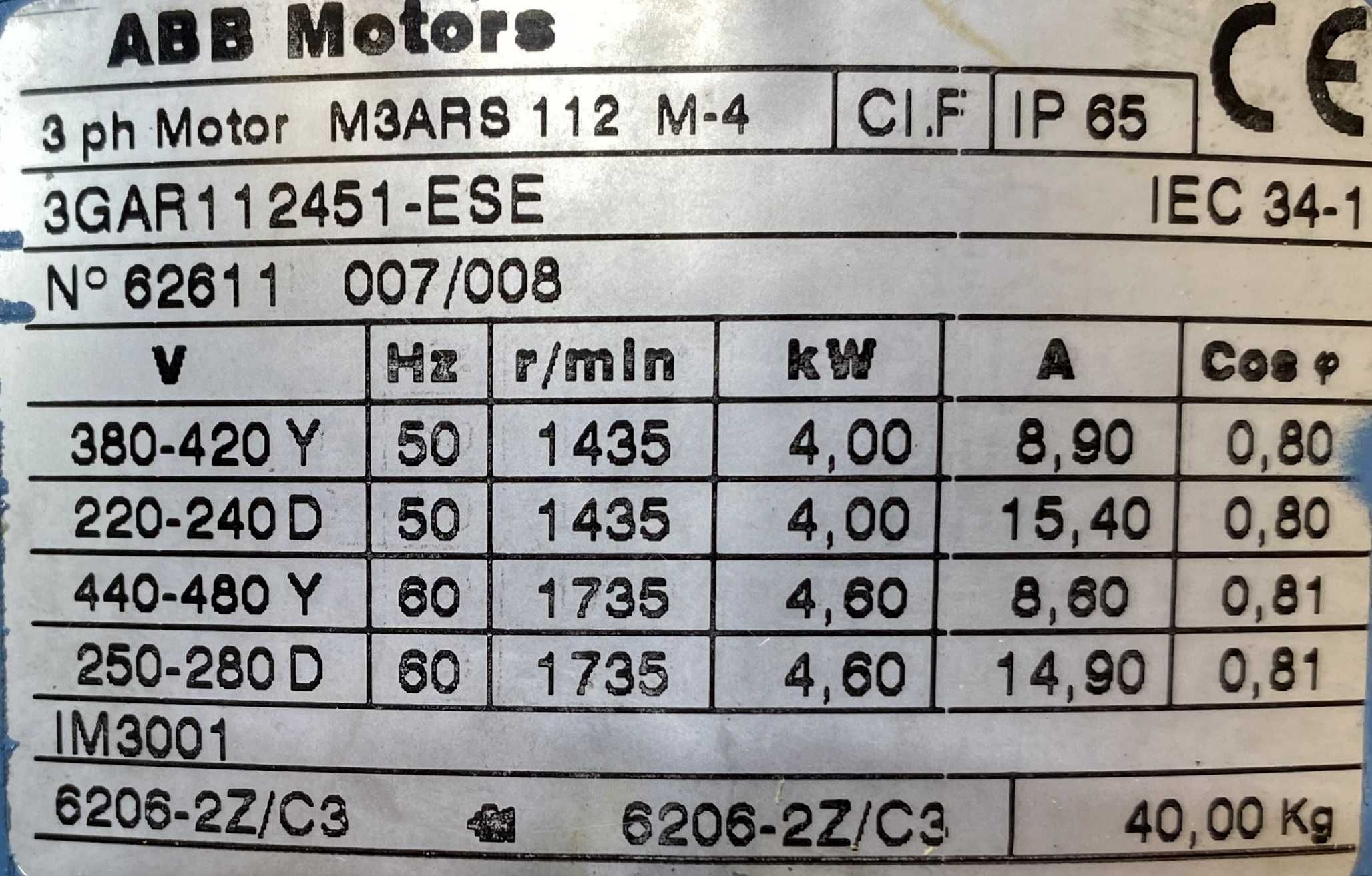 motoreduktor / przekładnia 4kW 96obr. HAMULEC