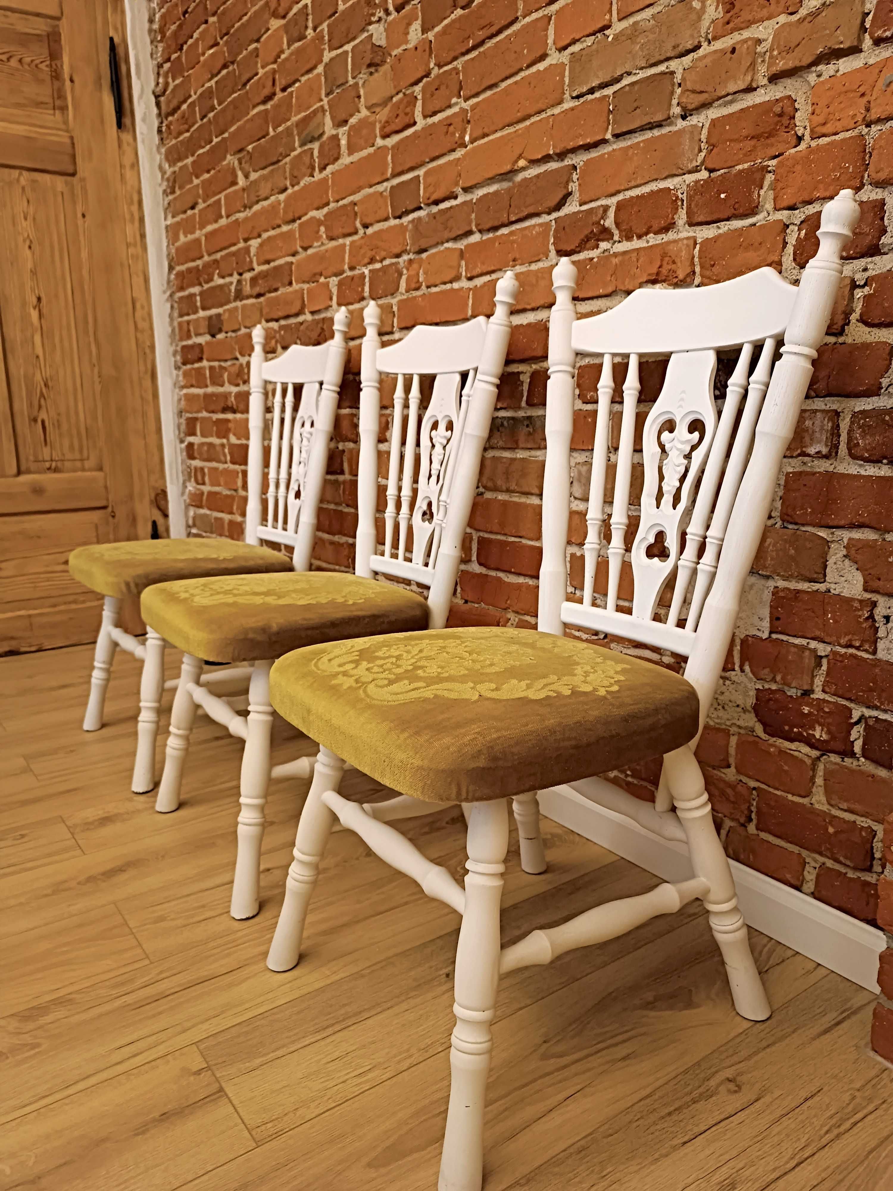 Stół z krzesłami zestaw jadalnia glamur/vintage/rustykalny