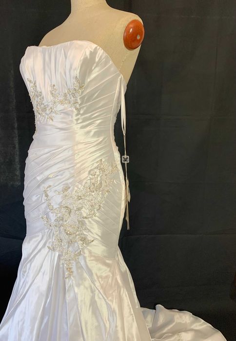 Nowa suknia ślubna Ellis Bridals z metką 40 L biała syrena rybka tren