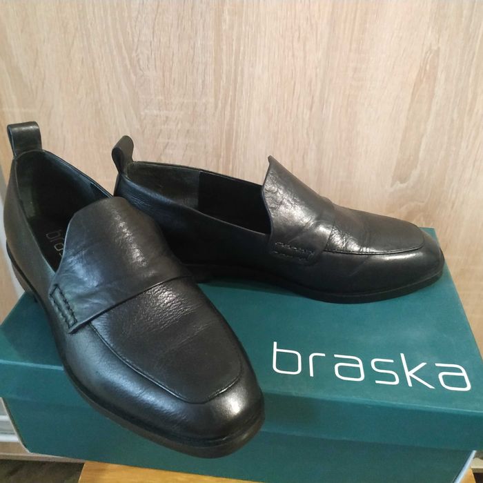Стильні шкіряні туфлі- лофери Braska