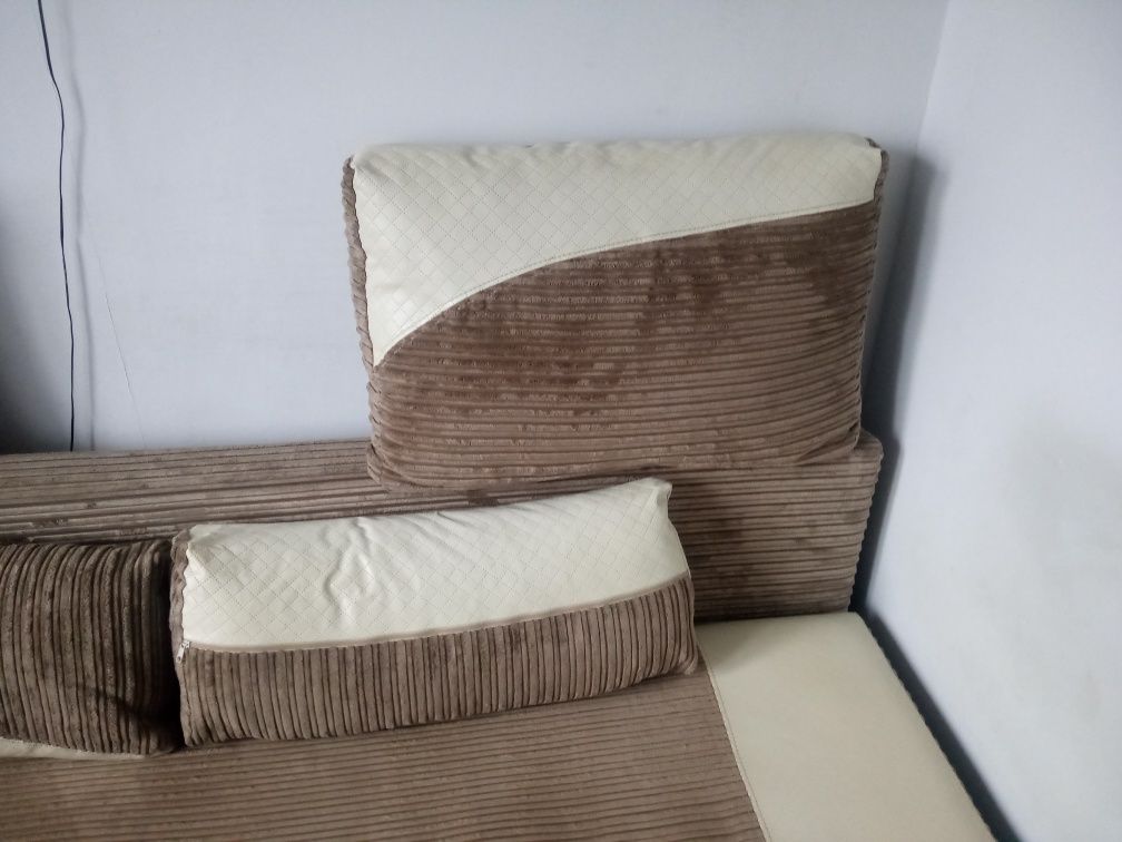 Łóżko kanapa 2 osobowa biel brąz biało brązowa składana