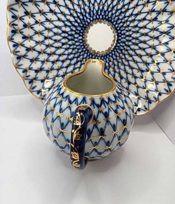 Porcelana Łomonosow mlecznik Siatka kobaltowa