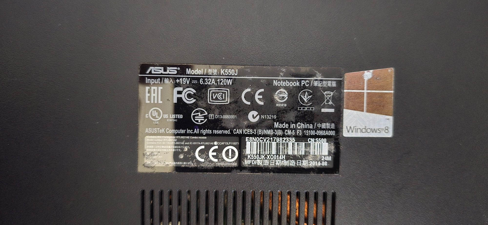 Notebook Asus X550JX