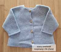 Szary sweterek na guziczki ZARA r.56