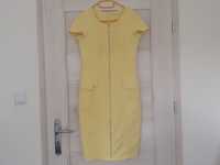 Cytrynowa ołówkowa sukienka zapinana na suwak na podszewce - Mohito 36