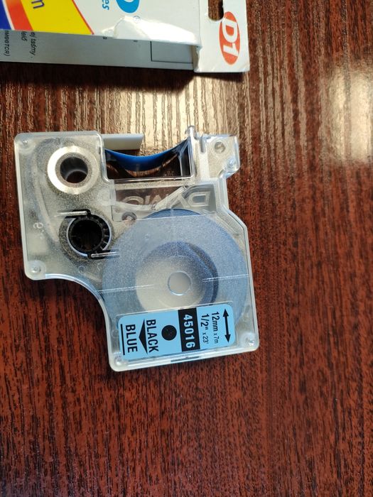 Taśma Dymo D1 12 mm czarny nadruk naklejki do drukowanie 45016 Black