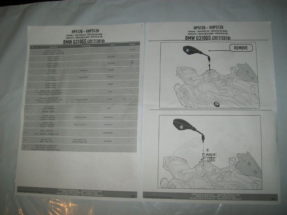 HP5126 G310GS (17>22) BMW HANDBARY nowe
