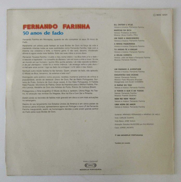 Fernando Farinha - 50 Anos De Fado (LP)