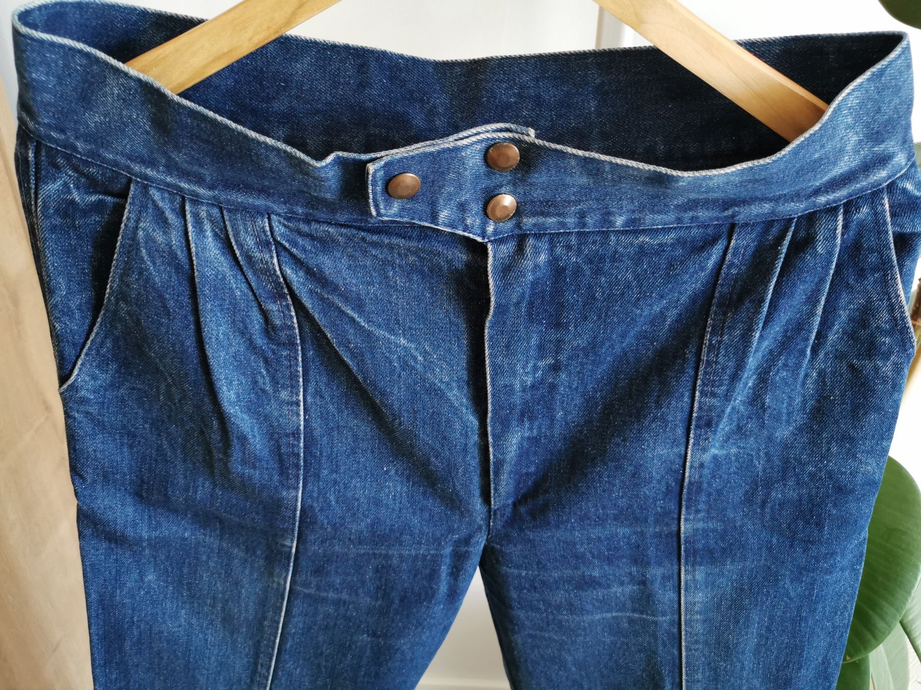Bloggerskie oldschoolowe vintage jeansy dżety wysoki stan
