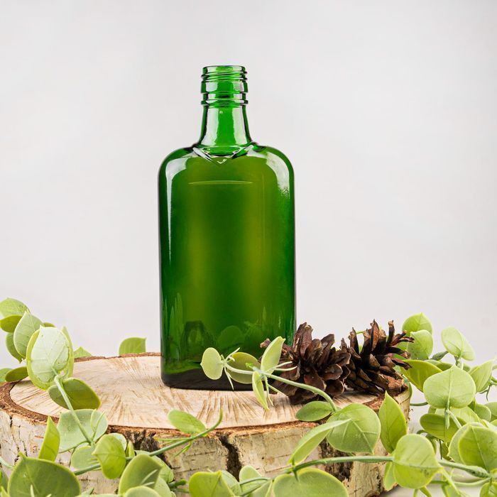 50x butelka PŁASKA 250 ml ZIELONA na nalewki bimber wódkę z zakrętką