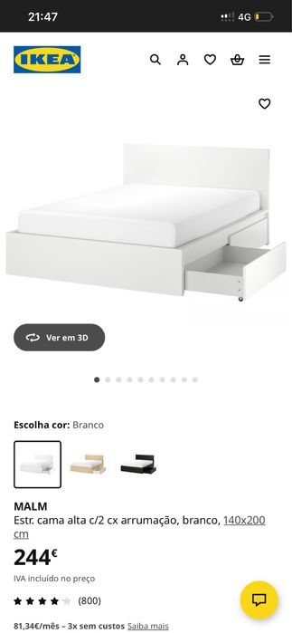 Cama casal Ikea Malm