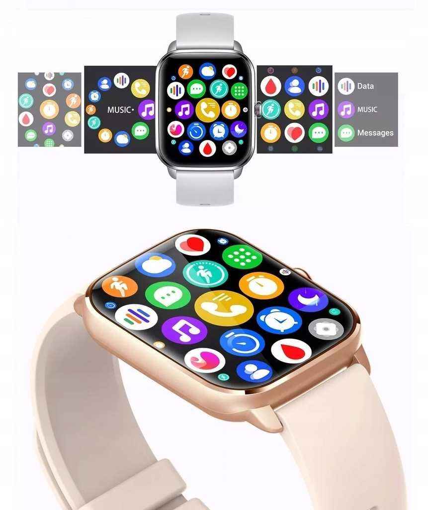 SMARTWATCH Elegancki Zegarek Damski Rozmowy Menu PL Bransoletka+ pasek