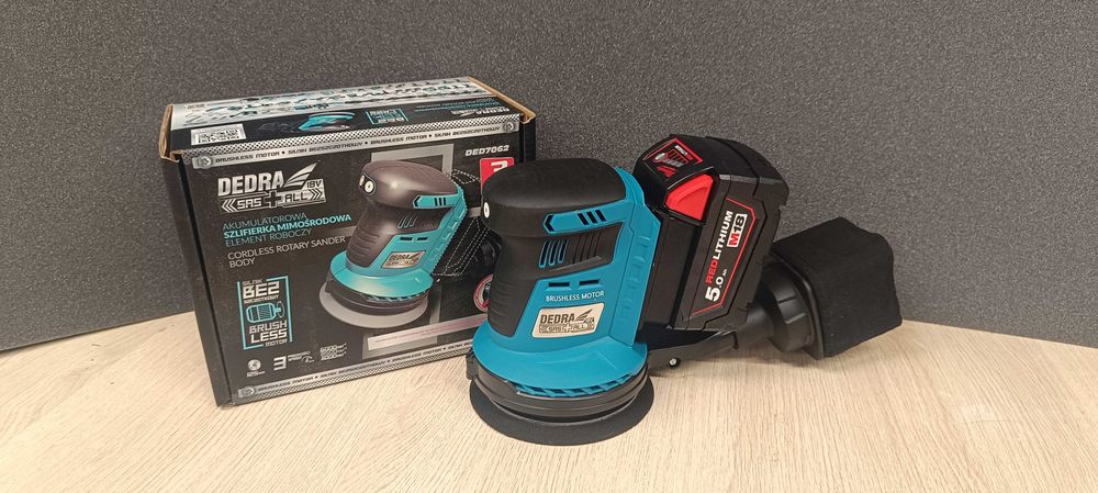 Szlifierka Mimośrodowa  Dedra 18v Adapter Milwaukee Dewalt Makita