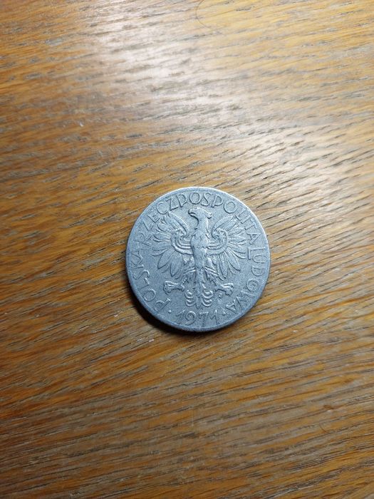 Moneta 5zł Rybak 1971r - Rzadki rocznik