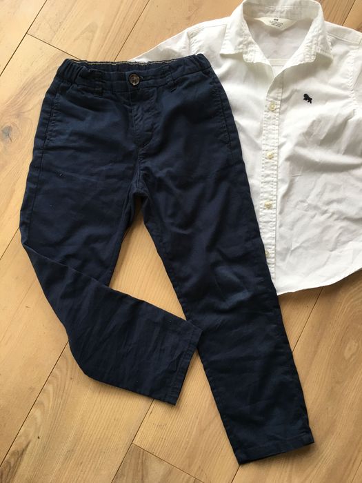 Spodnie galowe granatowe chłopięce r. 110 H&M