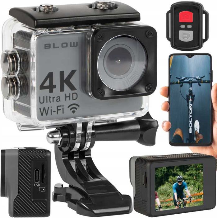 Kamera Sportowa GoPro 4U 4K 30FPS WiFi Wodoszczelna 30m Zestaw OKAZJA