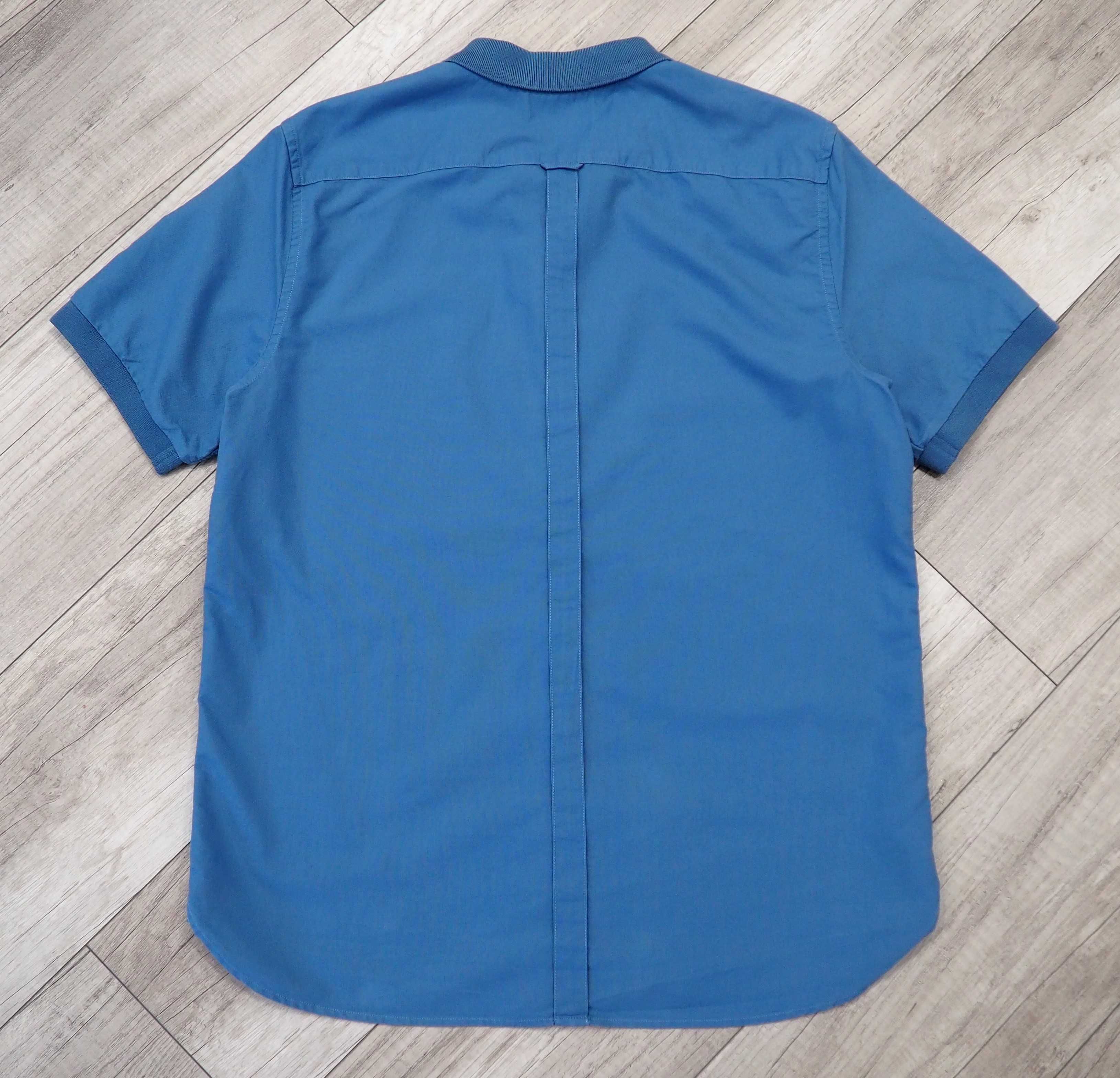FRED PERRY_Knitted Collar Short Sleeved Oxford Shirt_L