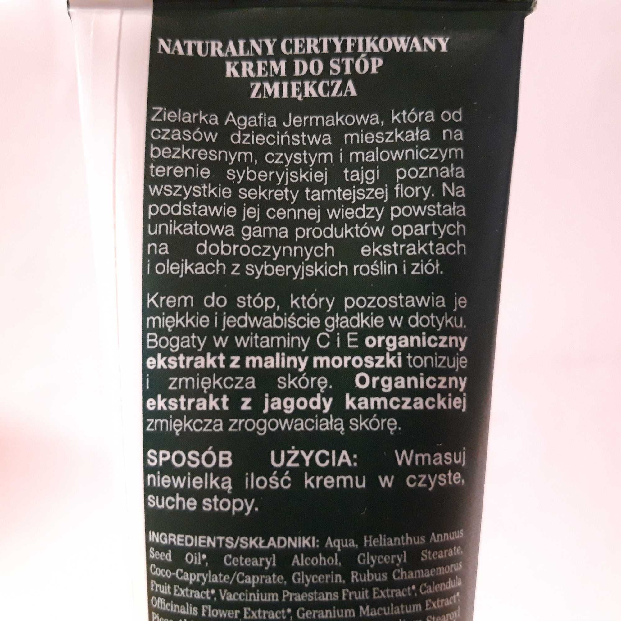 Agafia Naturalny certyfikowany krem do stóp ZMIĘKCZA 75 ml