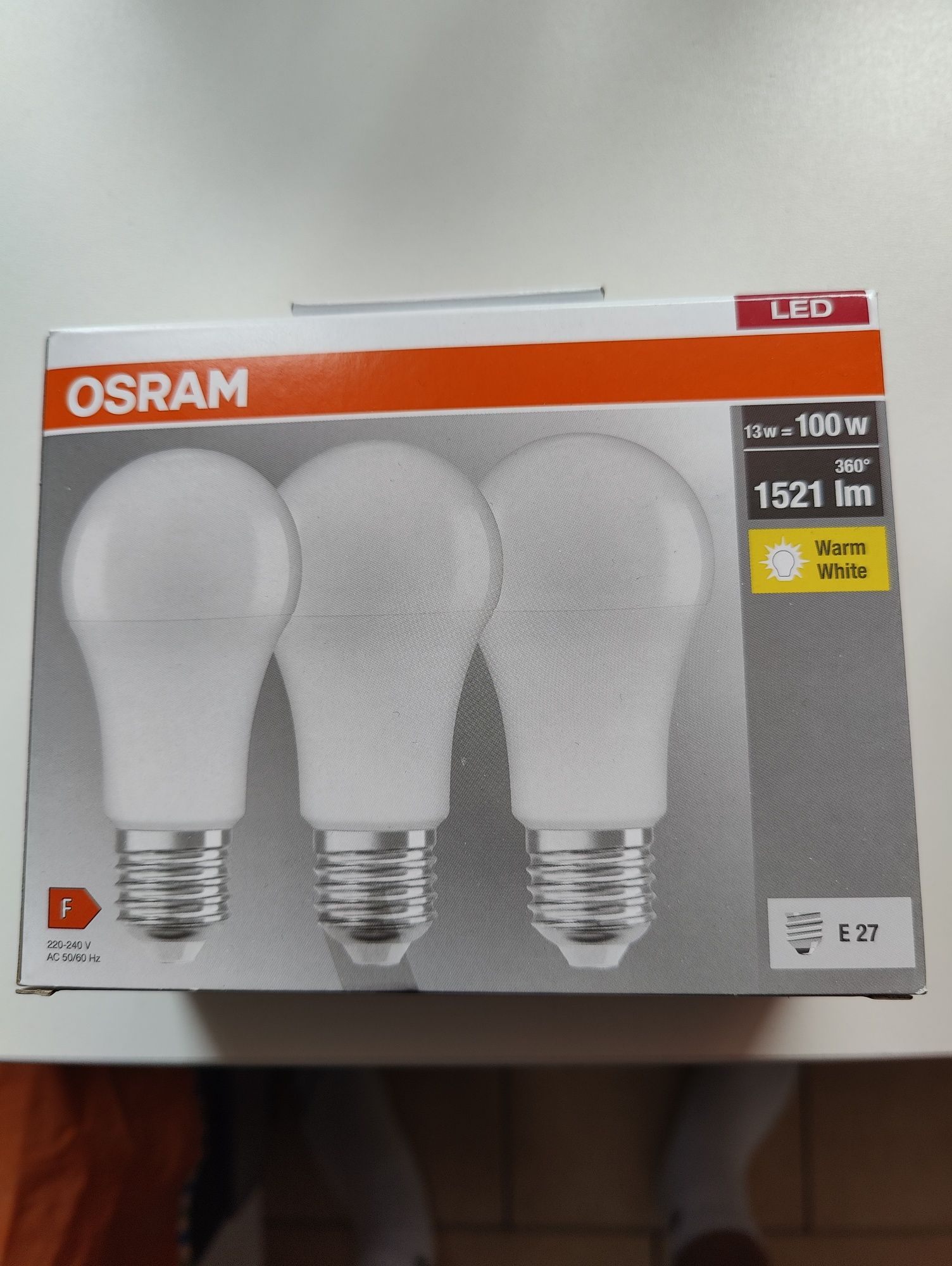 [NOWE] zaplombowane 2 x 3 Pak Żarówki Osram LED 1521lm 13W = 100W ciep