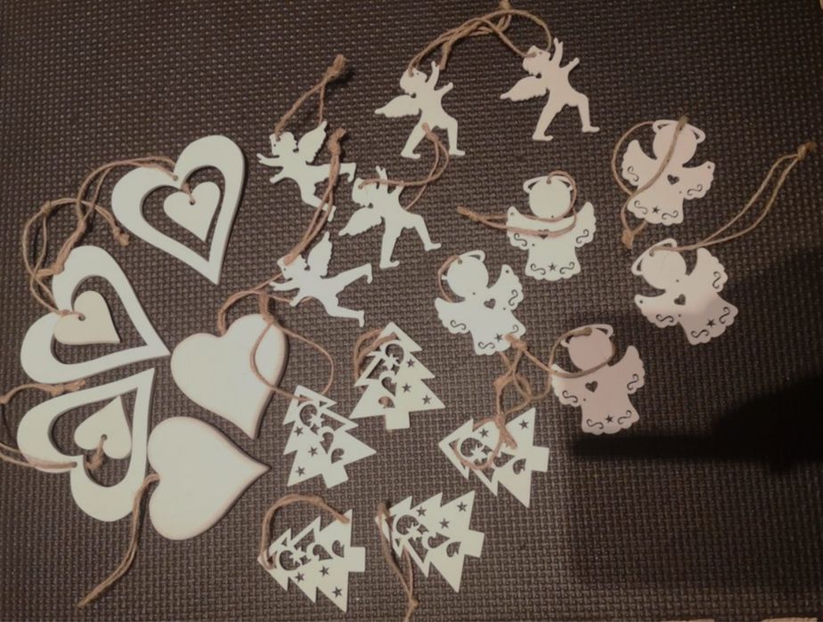 Ozdoby choinkowe na sznurkach jutowych 20szt bombki ozdoby na choinke